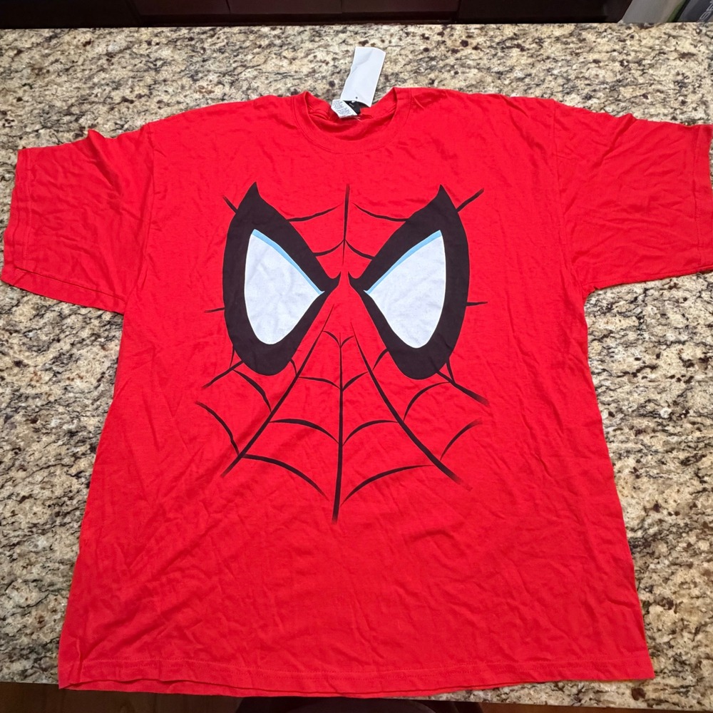 NEW Marvel Spider-Man Mask Graphic T-Shirt Mens XXL Red Short Sleeve 2009 ws